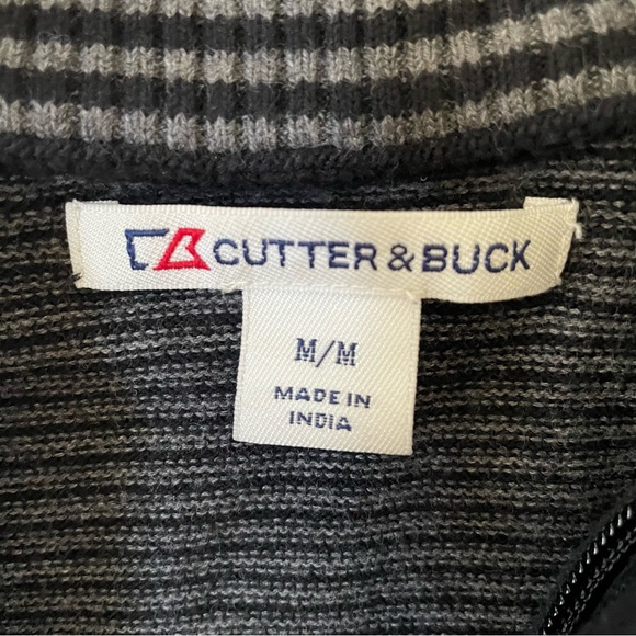 CUTTER & BUCK 1/4 Zip Knit Pullover 100% Cotton Sweater - Picture 2 of 3